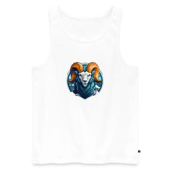 Mascottes Bélier - Débardeur bio Premium Homme - blanc - Devant - Michal (187cm)
