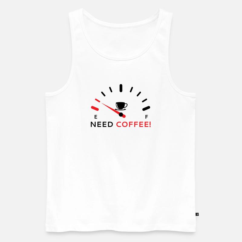 Brauche Kaffee 2 - Männer Premium Bio Tank Top - Weiß