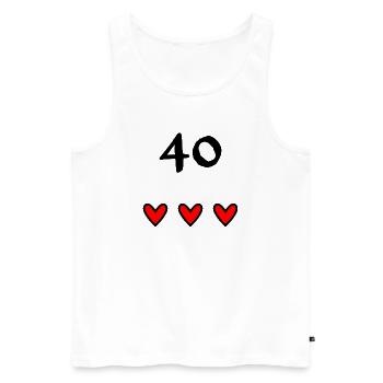 ANNIVERSARY. HAPPY BIRTHDAY. HAPPY BIRTHDAY. - Men's Premium Organic Tank Top - white - Front - Michal (187cm)