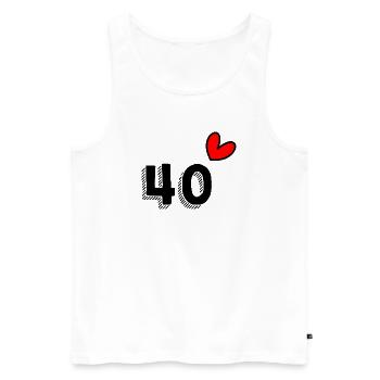 40. 40 YEARS. 40th ANNIVERSARY. 40TH ANNIVERSARY. - Men's Premium Organic Tank Top - white - Front - Michal (187cm)