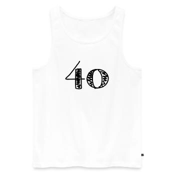 40. 40 YEARS. 40th ANNIVERSARY. 40TH ANNIVERSARY. - Men's Premium Organic Tank Top - white - Front - Michal (187cm)