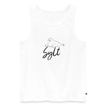Sylt Robbe - Männer Premium Bio Tank Top - Weiß - Vorne - Michal (187cm)
