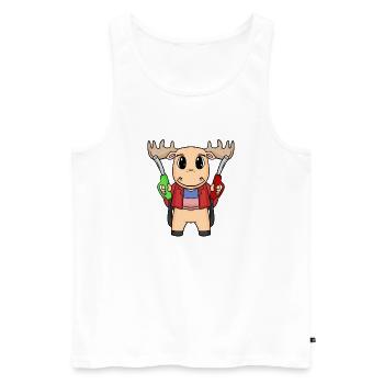 Tankwart Elch Tankstelle - Männer Premium Bio Tank Top - Weiß - Vorne - AI Model Male 178 light (178cm)