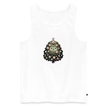 Weihnachten Christbaum x-Mas Weihnachtsbaum - Männer Premium Bio Tank Top - Weiß - Vorne - Michal (187cm)