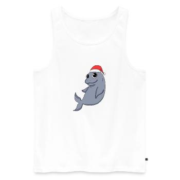 Dugong Christmas - Men's Premium Organic Tank Top - white - Front - AI Model Male 178 light (178cm)
