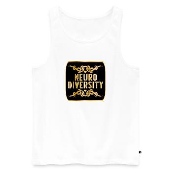 NEURODIVERSITY - Men's Premium Organic Tank Top - white - Front - AI Model Male 178 light (178cm)