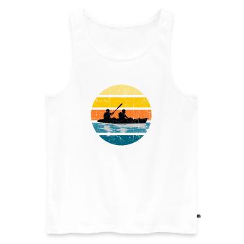 Kayak Duo Sunset Silhouette Circle - Männer Premium Bio Tank Top - Weiß - Vorne - Michal (187cm)