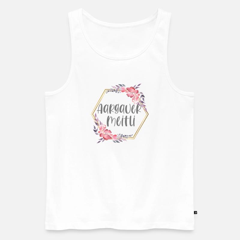 Schweiz Aargauer Mädchen Heimat Geschenk - Männer Premium Bio Tank Top - Weiß