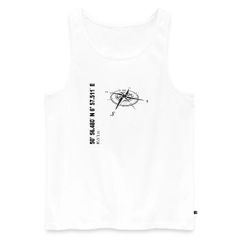 Koordinaten Köln - Männer Premium Bio Tank Top - Weiß - Vorne - Michal (187cm)
