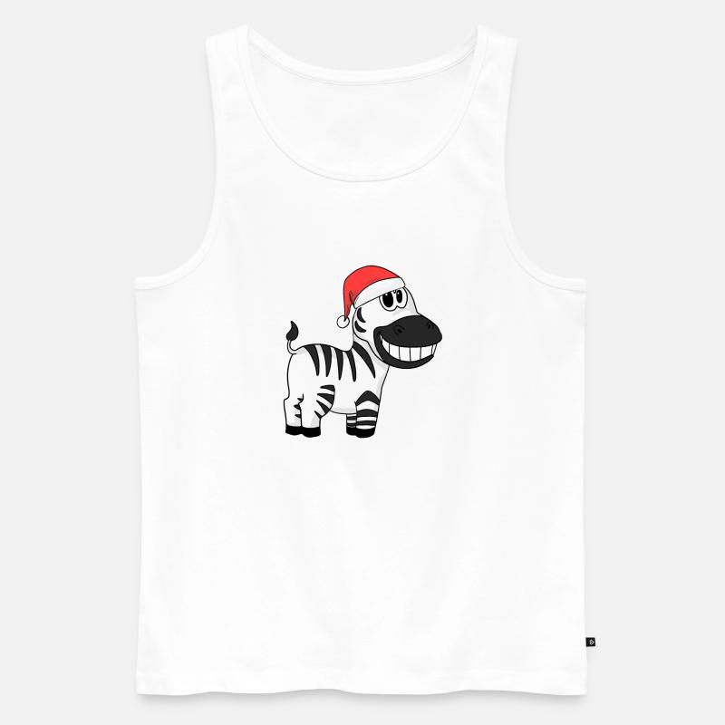 Zebra Weihnachten - Männer Premium Bio Tank Top - Weiß
