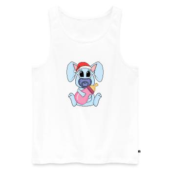 Noël Bébé Lapin - Débardeur bio Premium Homme - blanc - Devant - AI Model Male 178 light (178cm)