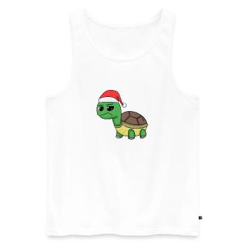 Turtle Christmas - Men's Premium Organic Tank Top - white - Front - AI Model Male 178 light (178cm)