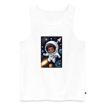 Enfant de l’espace avec combinaison d’astronaute - Débardeur bio Premium Homme - blanc - Devant - AI Model Male 178 light (178cm)
