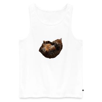 entspannte Katze, tabby motive - Männer Premium Bio Tank Top - Weiß - Vorne - AI Model Male 178 light (178cm)