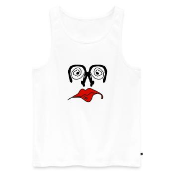 Rote Lippen Grafik auf Schwarz - Männer Premium Bio Tank Top - Weiß - Vorne - AI Model Male 178 light (178cm)