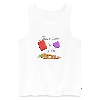 Gemüse - Gemüse ist mein Fleisch - weiß - Männer Premium Bio Tank Top - Weiß - Vorne - Michal (187cm)