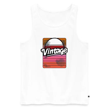 VINTAGE - Männer Premium Bio Tank Top - Weiß - Vorne - Michal (187cm)
