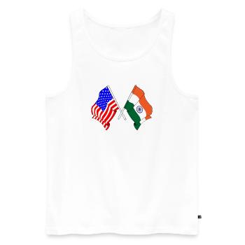 Flag of the United States USA and Flag India - Men's Premium Organic Tank Top - white - Front - AI Model Male 178 light (178cm)