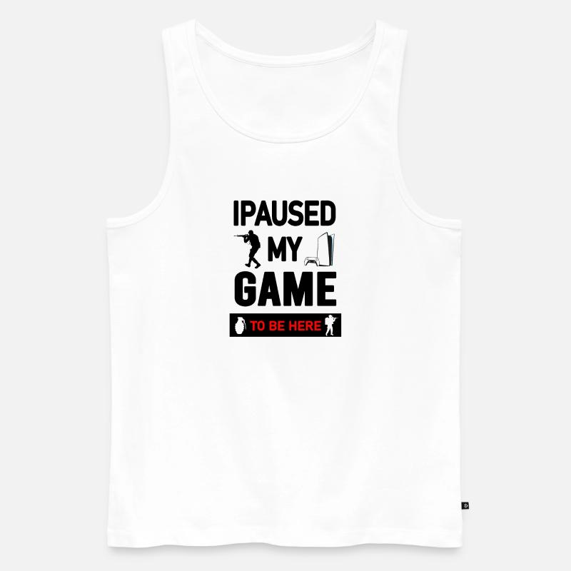 Gaming Console and Controller Graphic Design - Men's Premium Organic Tank Top - white