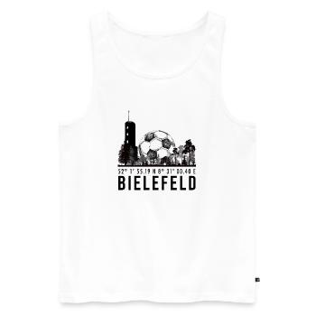 Koordinaten Bielefeld - Männer Premium Bio Tank Top - Weiß - Vorne - AI Model Male 178 light (178cm)