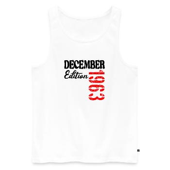 63. Geburtstag – Dezember 63 Jahre Großeltern - Männer Premium Bio Tank Top - Weiß - Vorne - Michal (187cm)