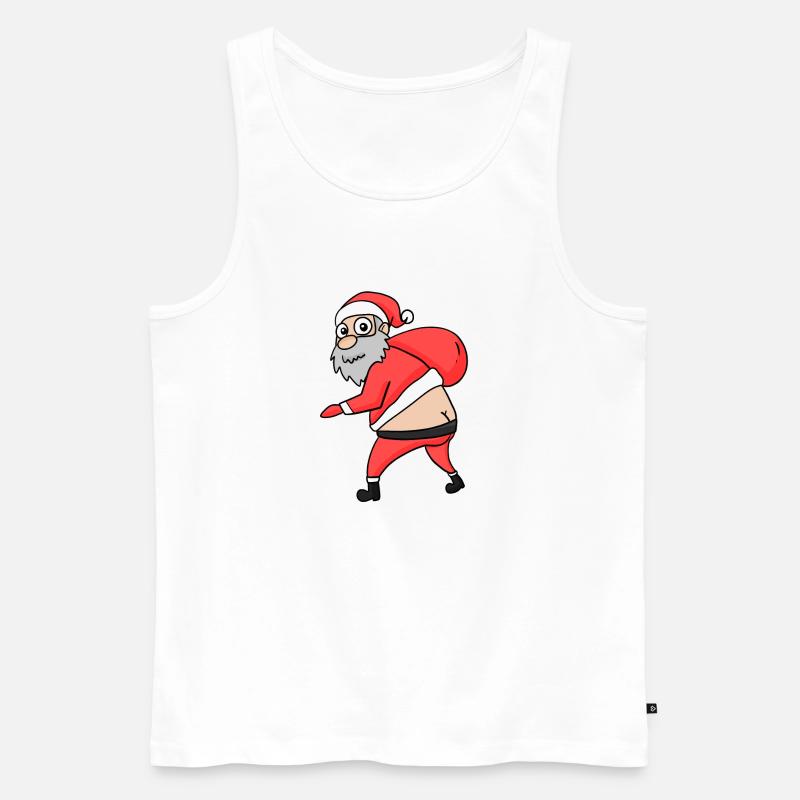 Weihnachtsmann Hintern Lustig - Männer Premium Bio Tank Top - Weiß