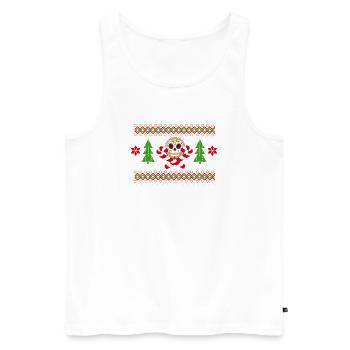 Gingerbread Man Sugar Skull Pattern for Christmas - Men's Premium Organic Tank Top - white - Front - AI Model Male 178 light (178cm)