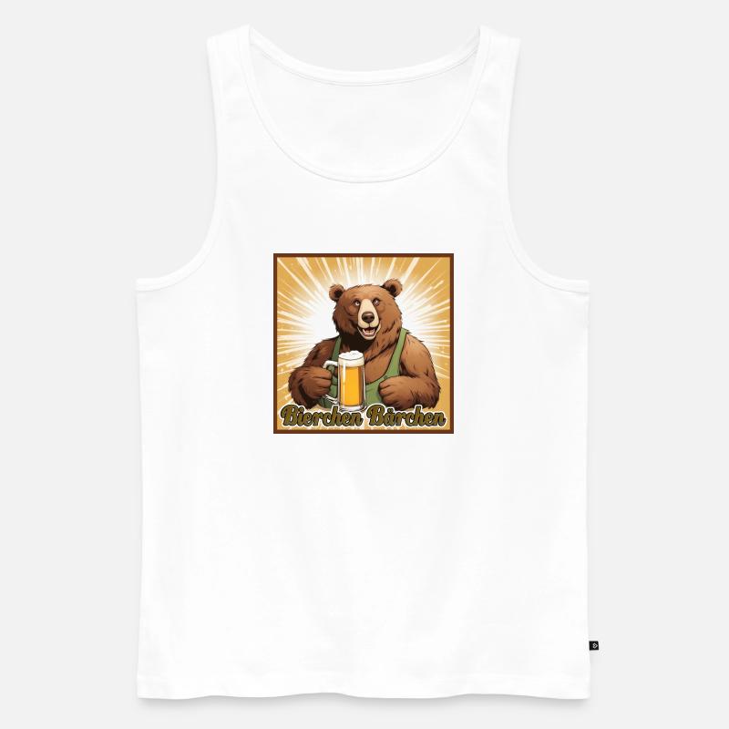 Bierchen Bärchen - Männer Premium Bio Tank Top - Weiß