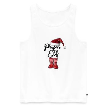 Papa Elf – Lustiges Weihnachtsdesign - Männer Premium Bio Tank Top - Weiß - Vorne - Michal (187cm)