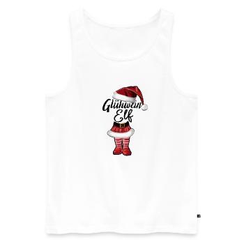Lutin de vin chaud de Noël - Débardeur bio Premium Homme - blanc - Devant - Michal (187cm)