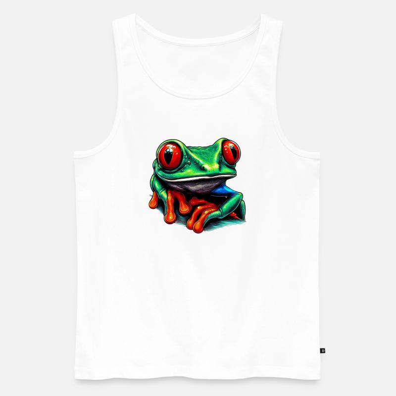 Rotäugiger Laubfrosch - Männer Premium Bio Tank Top - Weiß