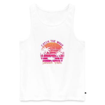 Catch the Wave - Men's Premium Organic Tank Top - white - Front - AI Model Male 178 light (178cm)