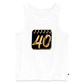 ZAHL 40 - Vierzig - 40. Geburtstag - Männer Premium Bio Tank Top - Weiß - Vorne - Michal (187cm)