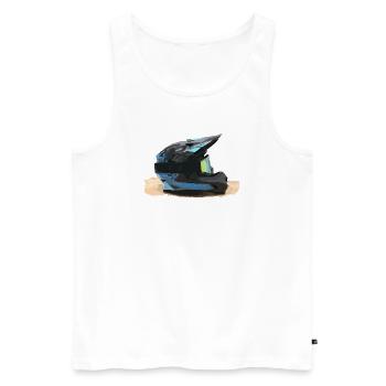 Motocross Helm - Männer Premium Bio Tank Top - Weiß - Vorne - Michal (187cm)