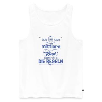 Ich bin das Mittlere Kind wegen mir gibt es die - Männer Premium Bio Tank Top - Weiß - Vorne - AI Model Male 178 light (178cm)
