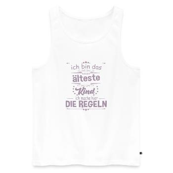 Ich bin das älteste Kind ich mache hier die Regeln - Männer Premium Bio Tank Top - Weiß - Vorne - Michal (187cm)