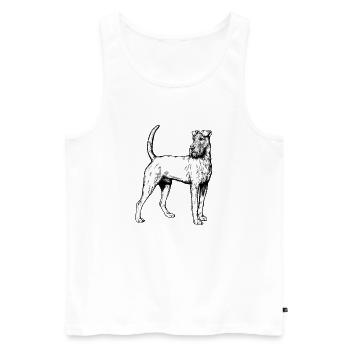 Irish Terrier Mailo 2023 sw - Men's Premium Organic Tank Top - white - Front - AI Model Male 178 light (178cm)