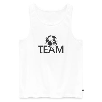 team soccer club team logo icon ball - Men's Premium Organic Tank Top - white - Front - AI Model Male 178 light (178cm)