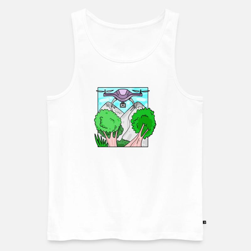 Drone Drone Drones - Men's Premium Organic Tank Top - white