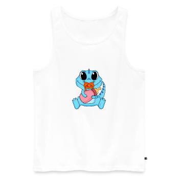Baby Dino Motif Dinosaur - Men's Premium Organic Tank Top - white - Front - Michal (187cm)