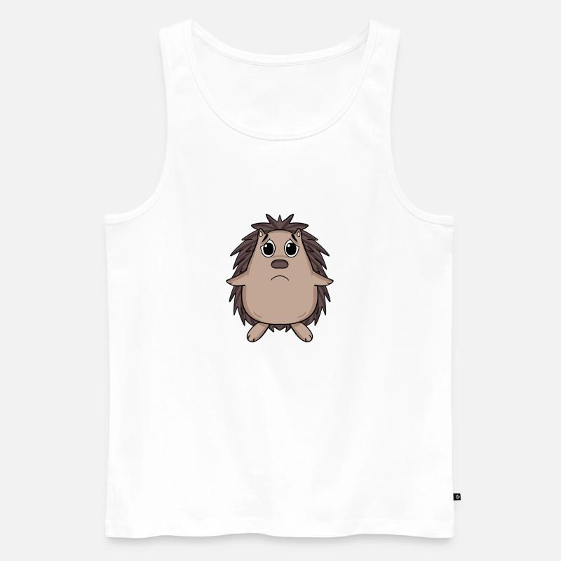 Igel Traurig - trauriger Igel - Männer Premium Bio Tank Top - Weiß