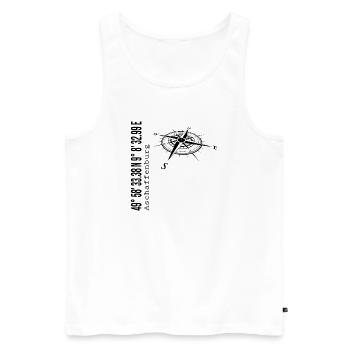 Koordinaten Aschaffenburg - Männer Premium Bio Tank Top - Weiß - Vorne - Michal (187cm)