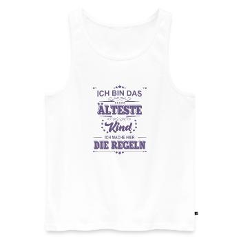 ich bin das älteste Kind ich mache die Regeln - Männer Premium Bio Tank Top - Weiß - Vorne - Michal (187cm)
