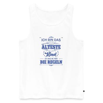 ich bin das älteste Kind ich mache die Regeln - Männer Premium Bio Tank Top - Weiß - Vorne - Michal (187cm)