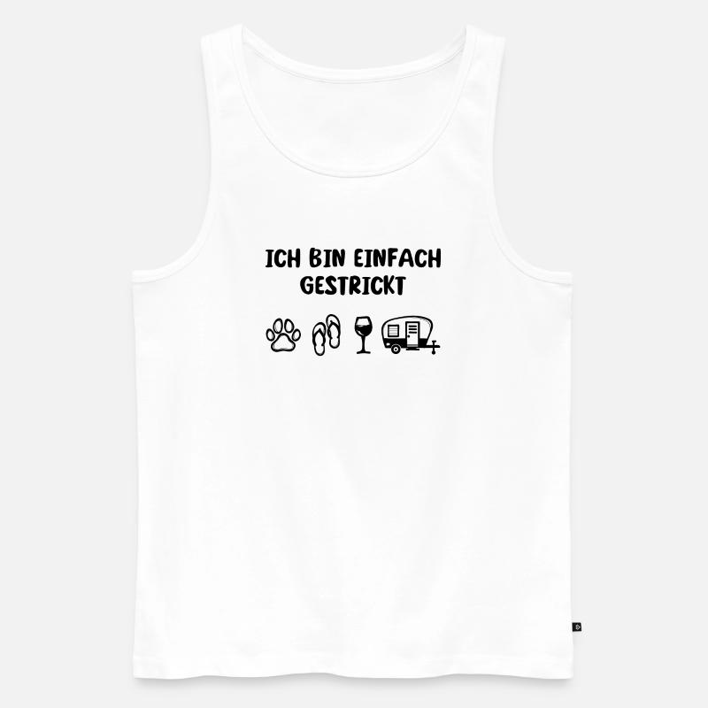 Relaxen Wanderer Camping Statement Wohnwagen - Männer Premium Bio Tank Top - Weiß