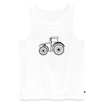 Traktor Symbol Umriss Landwirtschaft - Männer Premium Bio Tank Top - Weiß - Vorne - AI Model Male 178 light (178cm)