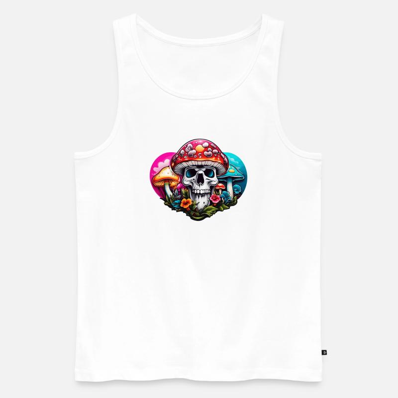Skull Toadstool - Men's Premium Organic Tank Top - white