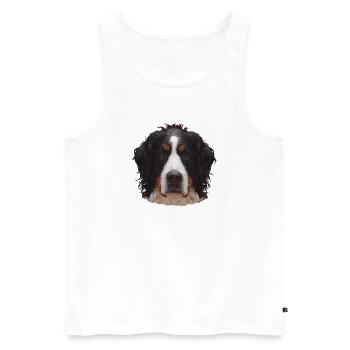 süße Geschenke, Berner Sennen Hund - Männer Premium Bio Tank Top - Weiß - Vorne - AI Model Male 178 light (178cm)