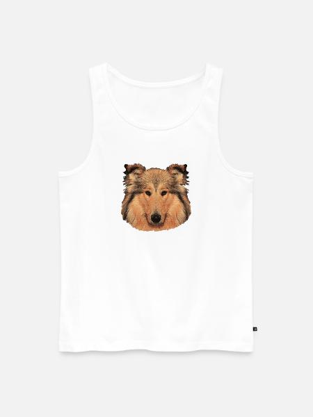 hunde tees mädchen, langhaar collie - Männer Premium Bio Tank Top - Weiß