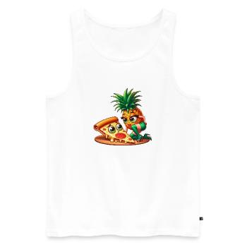 Pizza Hawaii - Männer Premium Bio Tank Top - Weiß - Vorne - Michal (187cm)